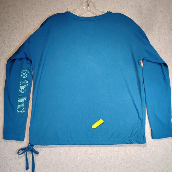 ACX Women's Blue Long Sleeve Scoop Neck "TO THE LIMIT" Sport Top Size Medium - Picture 9 of 9